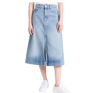 DL1961 size 29 Alma A-line Denim Midi Skirt Washed Blue western academia